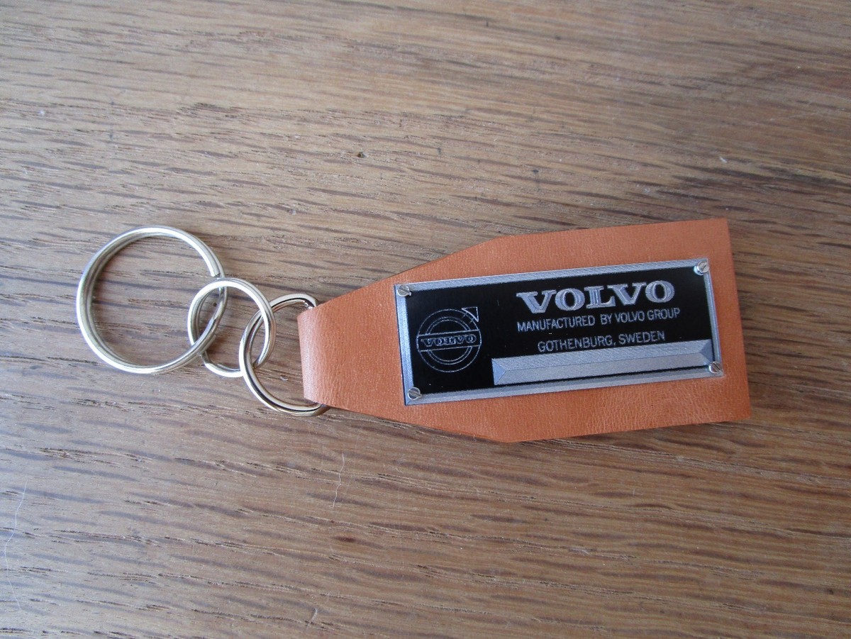 Volvo Data Plate Leather Keychain S80 S60 240 C70 S40 850 V70 1800