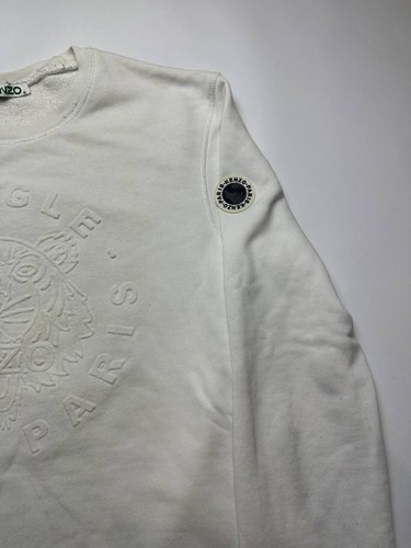 KENZO White Embroidered Crew Neck Sweater Size XL - Picture 6 of 18