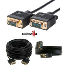 SVGA Male/Male Cable for PC Monitor Projector HDTV- High Quality 3FT - 100FT LOT