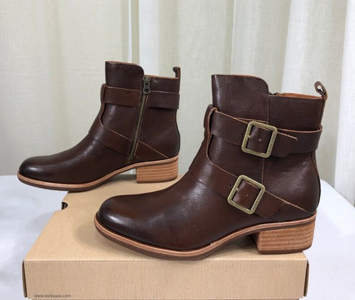 NUEVO EN CAJA Kork-Ease Carsyn Correas con Hebilla/Botas de Cuero con Cremallera Lateral EE. UU. 7.5 Marrón Oscuro - Imagen 10 de 19