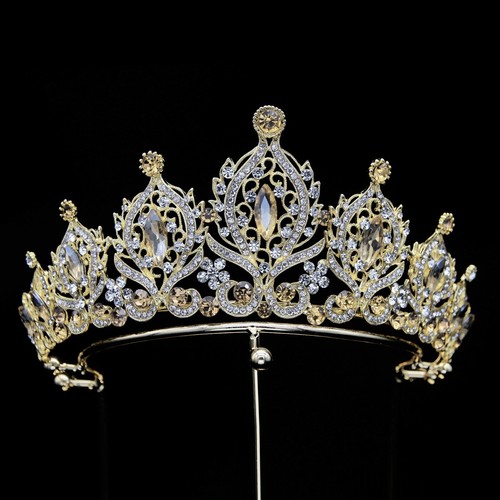 7.5cm Tall Crystal Wedding Bridal Queen Pageant Prom Tiara Crown 7 Colours - Picture 7 of 10