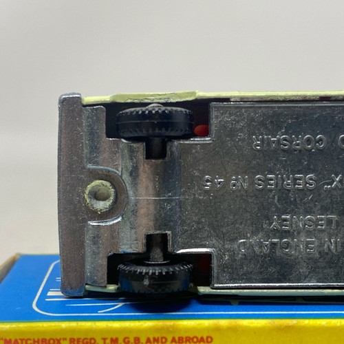 Matchbox #45B Ford Corsair With Boat 1965 In Mint Original F1 Script Box - Picture 15 of 16