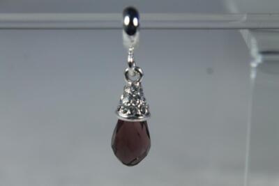 'Wine Tear Drop' And Silverstone Bead By DaVinci #DB 51-11 NEW