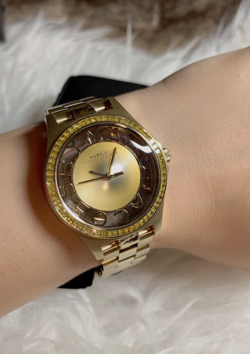 NWT Marc By Marc Jacobs Champaign Gold Crystal Bezel  display picture 3
