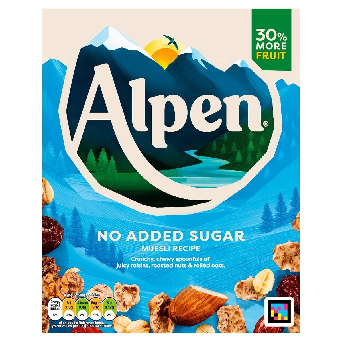 Alpen No Sugar Added Whole-Grain Cereal, 14 Ounce, Pack Of 12 With Hazelnuts, Almonds And Raisins