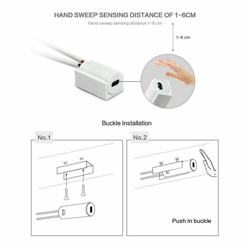 LED Hand Sweep Motion Sensor Switch Wardrobe Cabinet LED Strip Bed Night Light - Picture 5 of 14