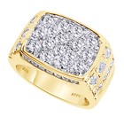 2.68 Ct Round Cut Cubic Zirconia Band Cluster Ring 14K Yellow Gold Plated Silver