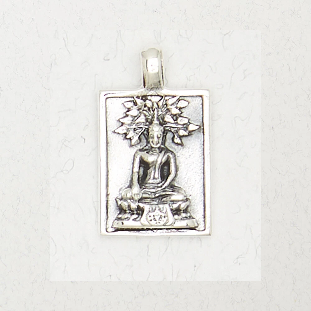 Buddha in Meditation .925 Sterling Silver Ancient India Religion Pendant Jewelry