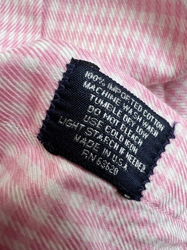 Burberry London Shirt Men's Large Pink Gingham Plaid L/S Cotton USA Size MEDIUM - Picture 7 of 13