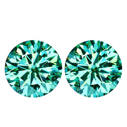 15.11Ct IF 2 Pcs Lot Awesome Brilliant Round (Diamond Cut) 13 MM Blue Moissanite - Imagen 2 de 5