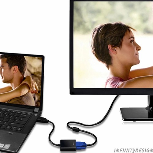 1080P HDMI Male to VGA Female Video Adapter Cable Converter Chipset Built-in Oz - Picture 2 of 9