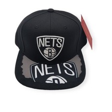 Mitchell & Ness Brooklyn Nets Munch Time Black Adjustable Snapback Hat Cap