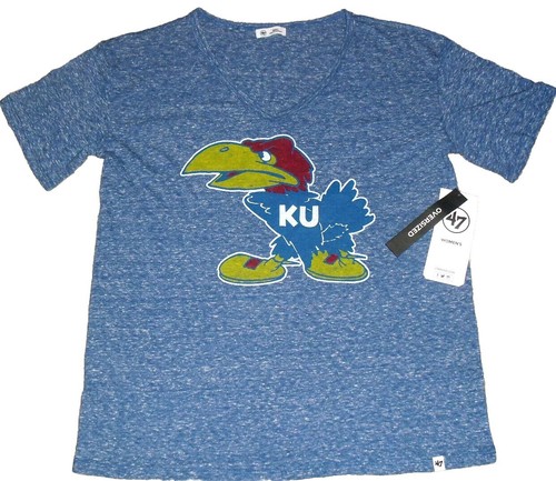 T-shirt Femme New Agenda Kansas Jayhawks - Col V, Manches Courtes, Taille XL, Neuf Avec étiquettes