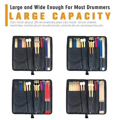 Drumsticks Bag Holder Thickened Large Capacity Drum Sticks Bag with Carrying ... - Picture 3 of 7