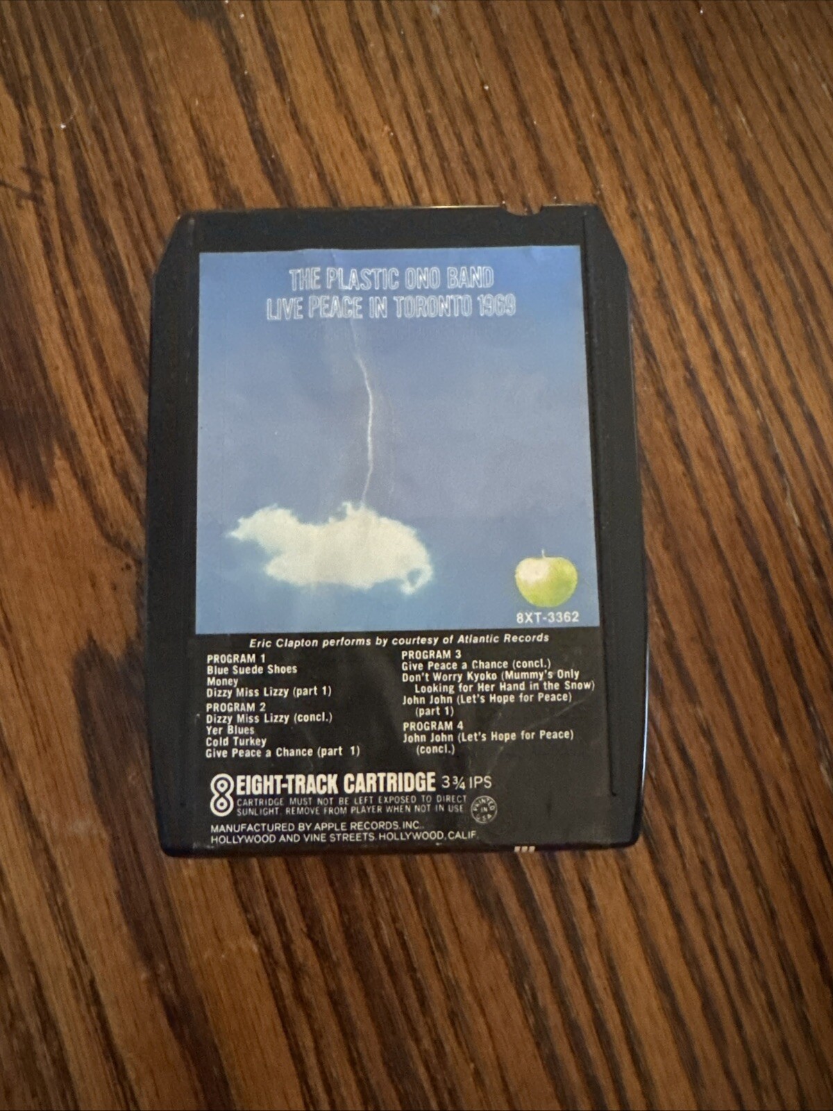 THE PLASTIC ONO BAND Live Peace In Toronto 1969 8-Track Tape 8XT-3362 Tested