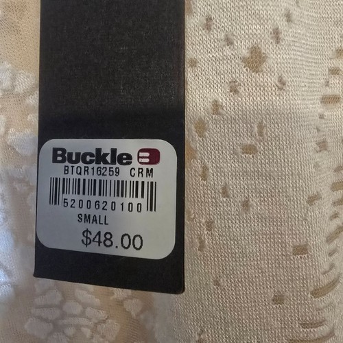 BKE Boutique Buckle White Lace Shirt Women's Small Top - Picture 4 of 5