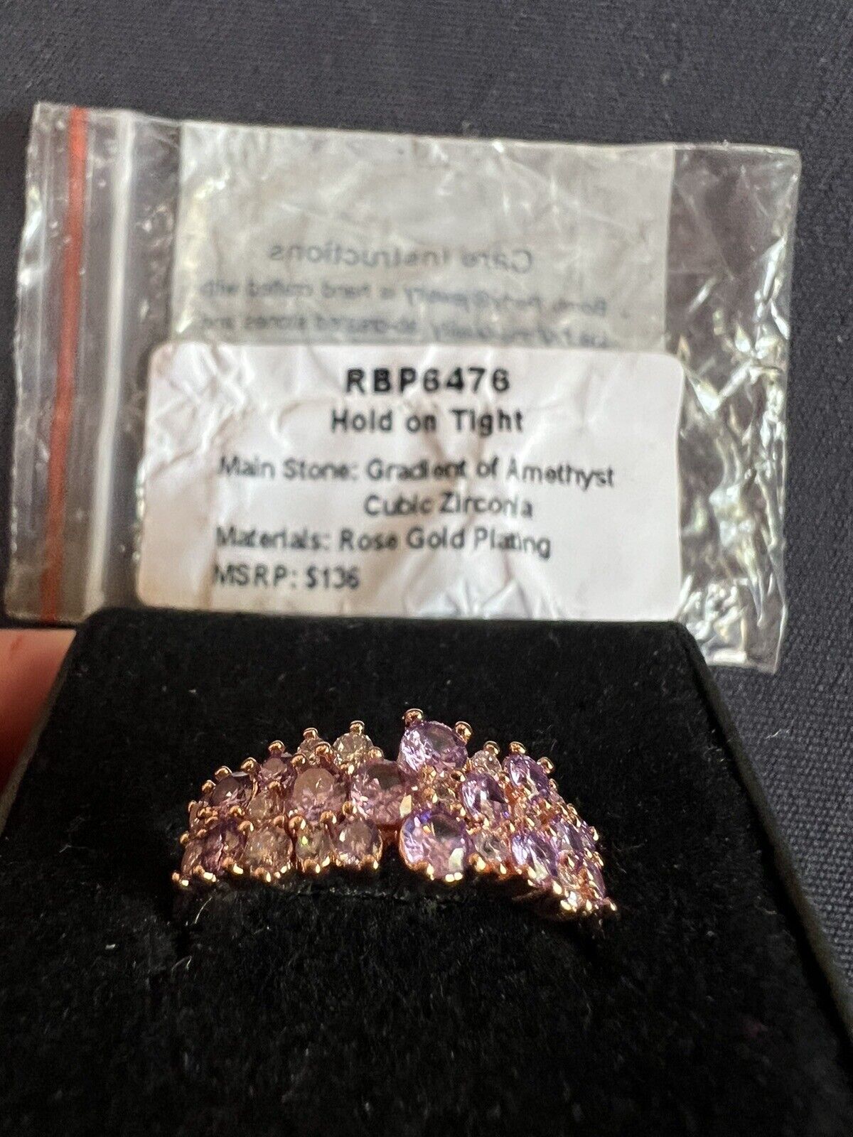 Ring Bomb Party. RBP5761. Maze of Sparkle. February 2023 Necklace Amethyst  CZ