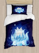 Image of Floral Duvet Cover Set Lotus with Dew Drops