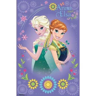 2015 DISNEY FROZEN FEVER MOVIE ANNA & ELSA POSTER #13863 NEW 34x22 FREE SHIP