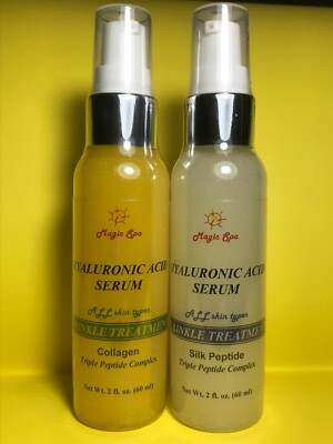 2*2oz, Hyaluronic Acid Serum Collagen Silk Peptide Wrinkle Filler Matrixyl 3000.
