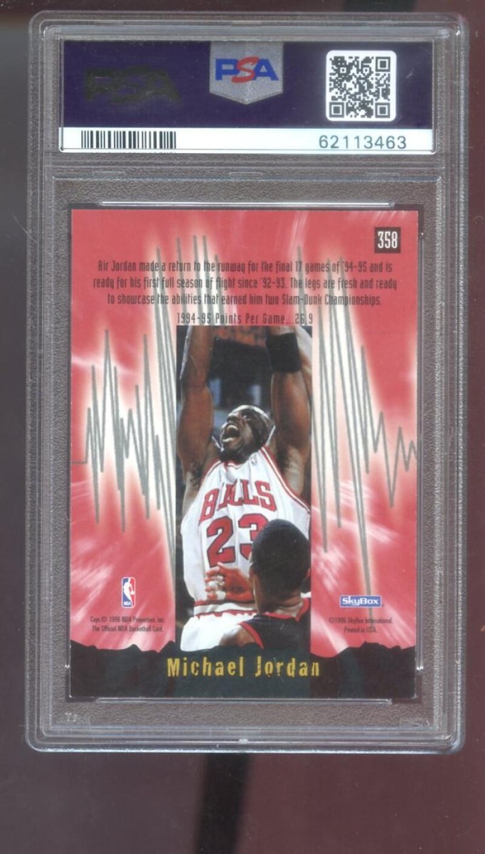 1995-96 Hoops #358 Michael Jordan PSA 9 Graded Basketball