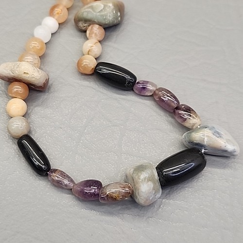 Stone Necklace Agate Onyx JTV 17" - Picture 2 of 16