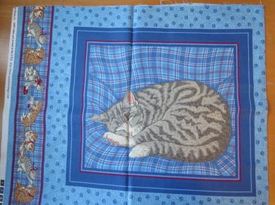 Stoff - Kissenpanel ''graue Katze'' - Cranston Print 