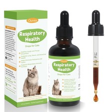 Asthma Treatment Drops for Cats, Natural Respiratory Support with Herbs for C...