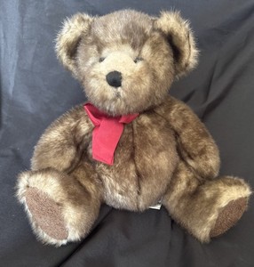 Danny Bear Plush Russ Berrie Stuffed Animal 11" Made For Bombay Brown Faux Mink