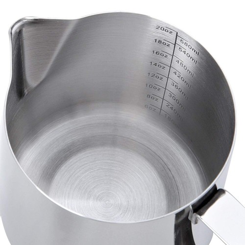 Milk Frothing Pitcher Cup, 20oz/600ML Milk Frother Cup Stainless Steel Steami... - Picture 7 of 8
