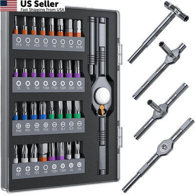 Wesdut 32in1 T Handle Magnetic Ratchet Screwdriver Set, [Freely Combine Black