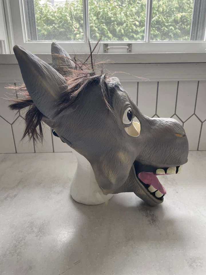 Funny Donkey Head Mask Shrek Movie Halloween Costume Party Horse Face Cosplay - Image 2 of 4