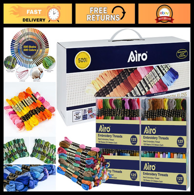500 Skeins Embroidery Floss - 500 Colorful Cross Stitch Thread, 26.3ft Cotton Cr