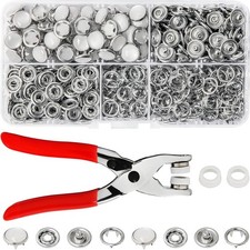 Pearl Snaps for Fabric w/Snap Pliers, Metal Snap Button Kit for Clothing, Shirts