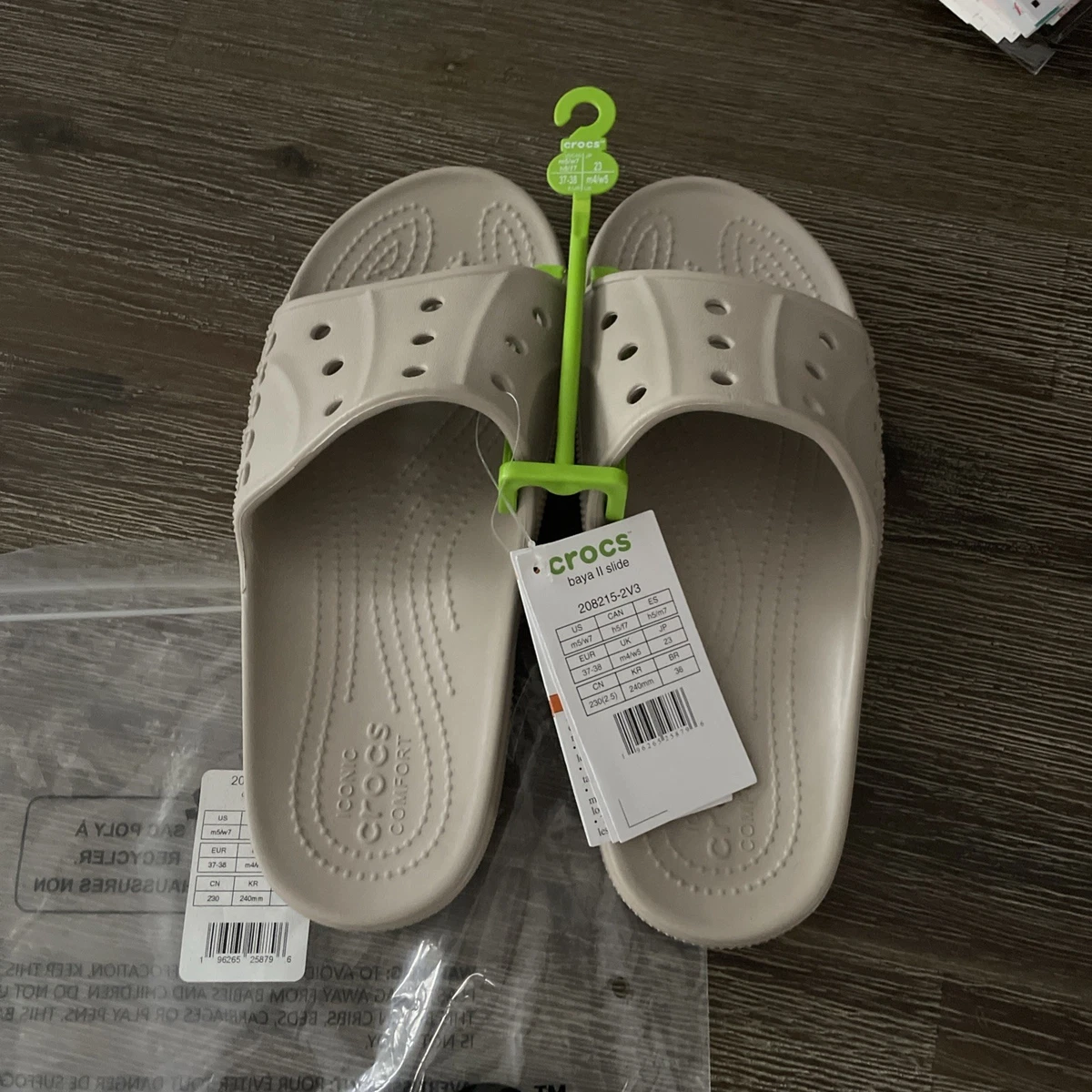 Crocs Mens 13 Slide White Baya II Double Strap Comfort Sandals Light Casual EUC Amazon.com | Crocs Unisex Adult Baya II Slide Whi Croslite  main image 2