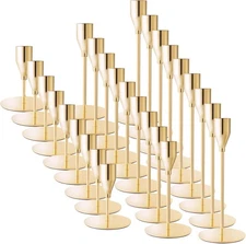 French Gold Taper Candle Holders for Wedding Table Centerpiece,Tall Taper Candl