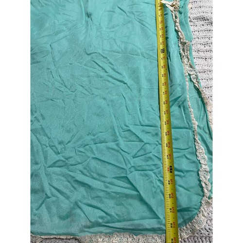 Camicia da notte vintage sottocoperta fiocchi laterali nylon donna taglie forti 3X verde - Foto 2 di 8