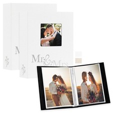 Lanpn Wedding Photo Album 4x6 2 Packs, Each Pack holds 50 Pictures, Slip in P...