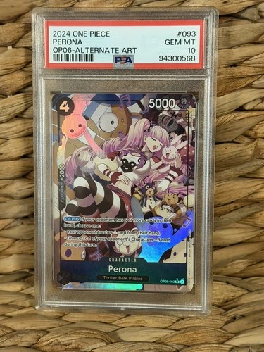 2024 ONE PIECE OP06-WINGS OF THE CAPTAIN ALTERNATE ART #093 PERONA PSA 10