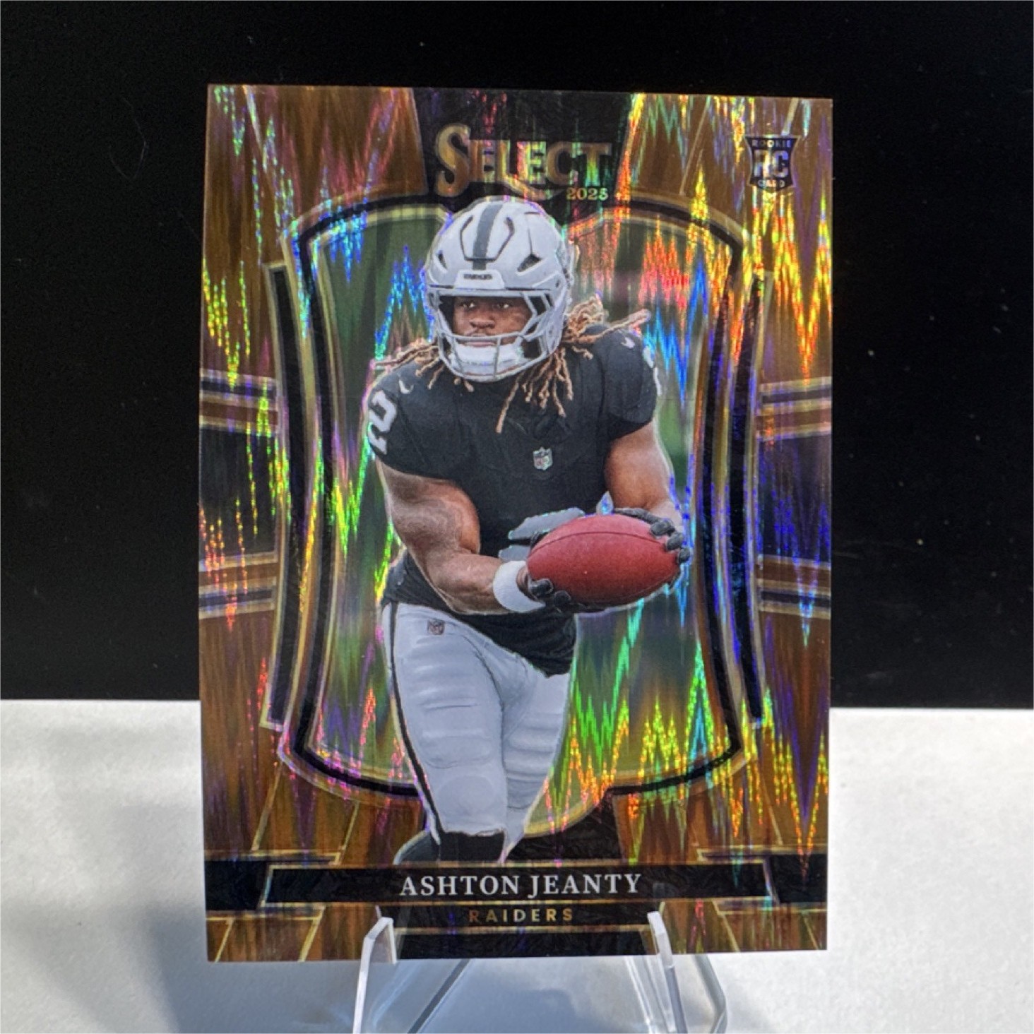 2025 Panini Select Rookie Ashton Jeanty Copper Shock Prizm #104 /899 Raiders NFL