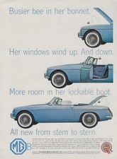 1963 MGB Roadster, Early American Issue Magazine Ad. USA Mail Is $3.60