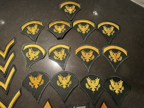 Lot of Vintage U.S. Army Patches Includes A German Army Heer Eagle Insignia