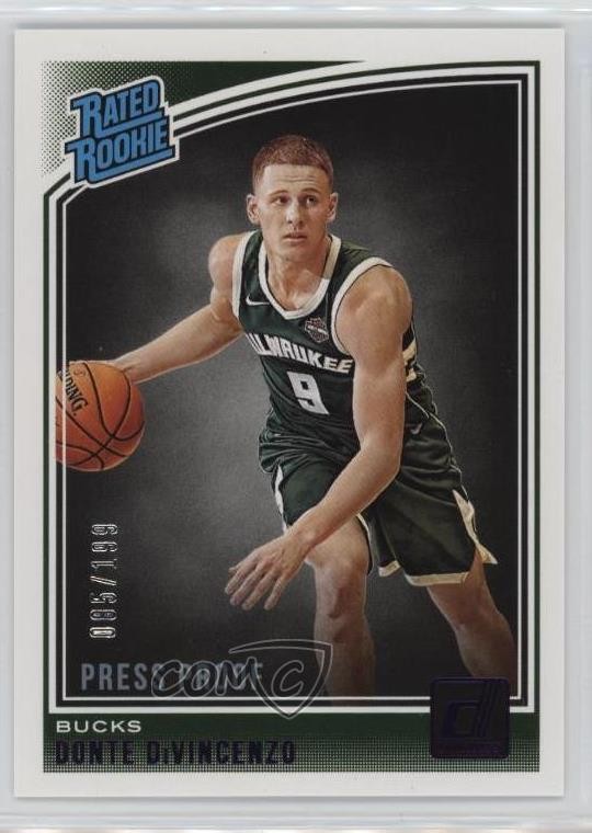 2018 Panini Donruss Rated Rookies Press Proof Purple /199 Donte DiVincenzo 14cm