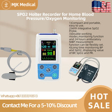 24-Hr Ambulatory Blood Pressure & SPO2 Monitor ABPM Holter Recorder Machine
