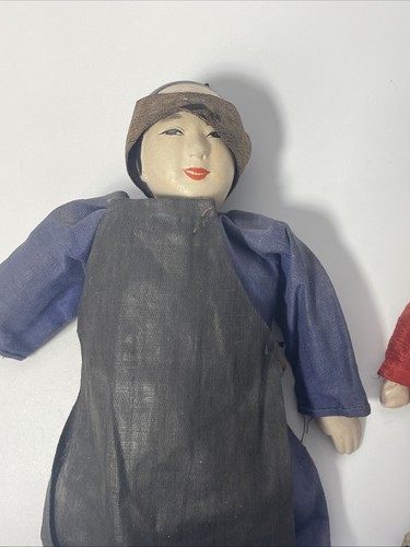 Vintage Puppen asiatische Figuren 2er Set chinesische Erwachsene & Kind Keramik Konvolut Figur - Bild 2 von 10
