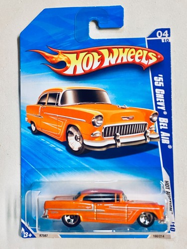 Hot Wheels - 2010 Hot Auction - '55 Chevy Bel Air #4/10 - Long Card