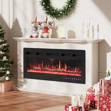 40" 50" 60" Electric Fireplace Heater Space Heater 1500W 3D Flame Effect Modern