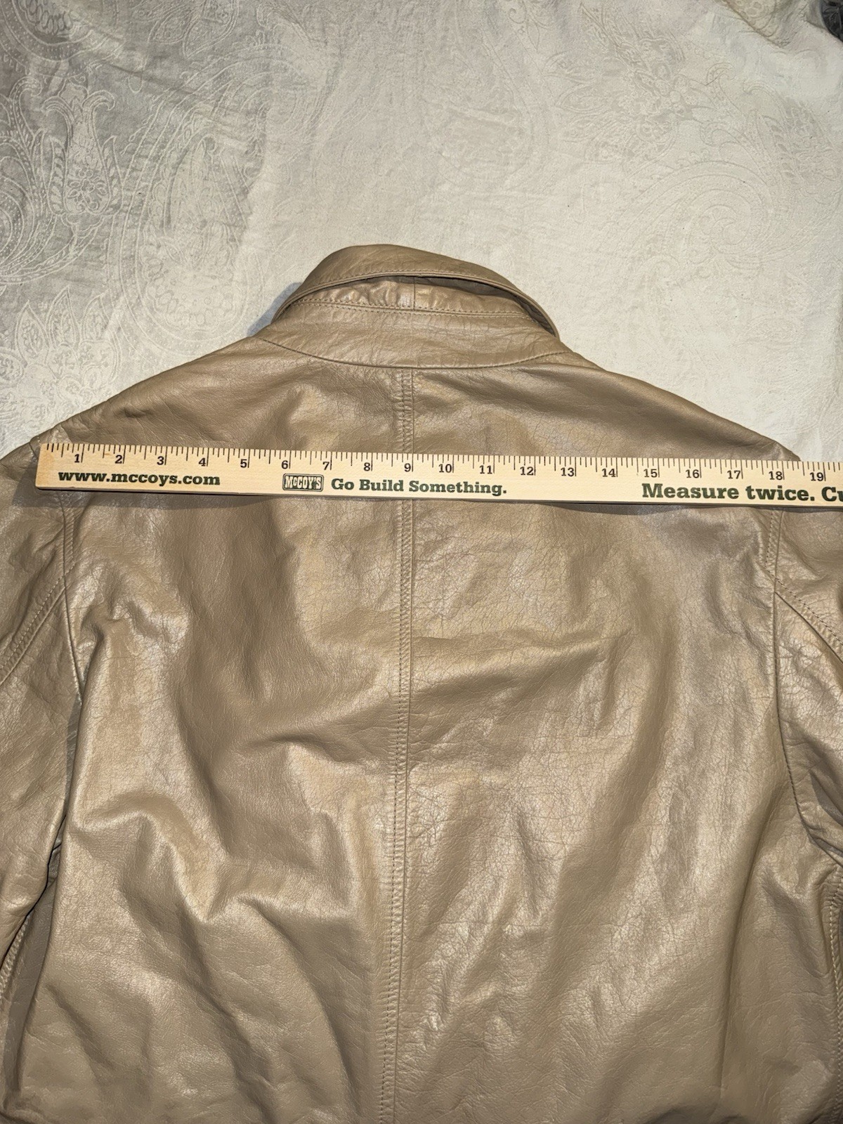 Rare Zara Mens Tan Vintage 100percent Leather Jacket, SIZE MEDIUM! Tag XL is wrong! image 10