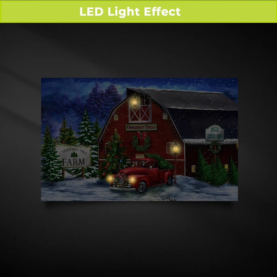 Arte en lienzo LED grande granja árbol de Navidad Briarwood Lane Foto 2 de 4