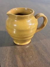 Vintage Yellow Pitcher / Creamer Clay Pottery Ceramic Vintage Jug Vase